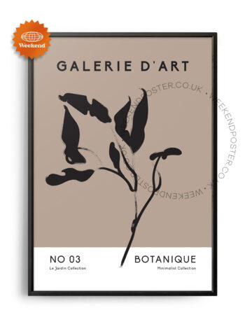 Botanique minimal black and white poster
