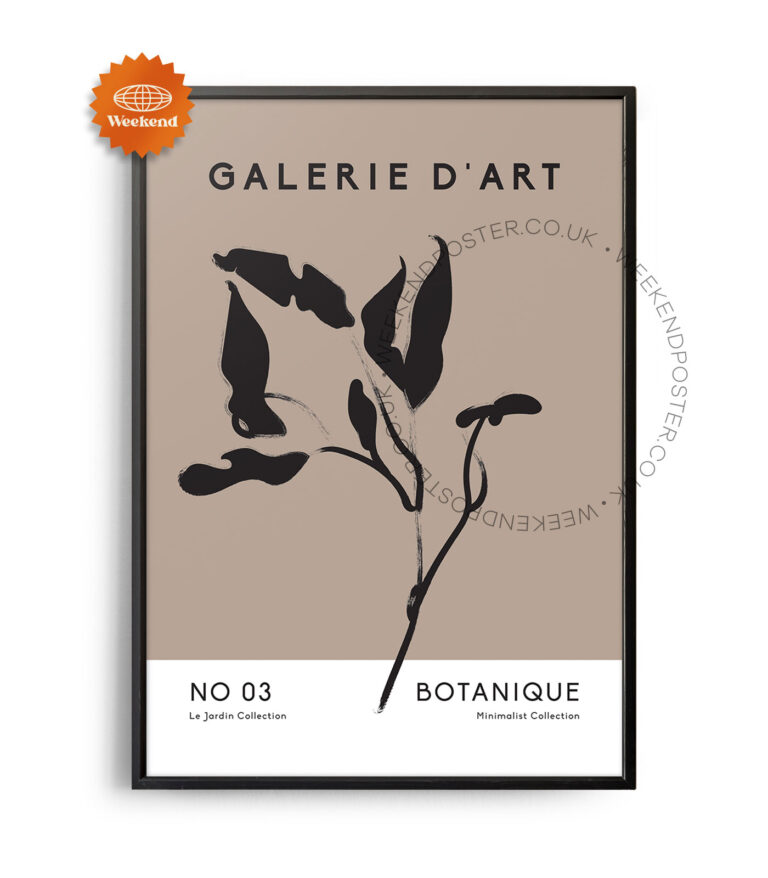 Botanique minimal black and white poster
