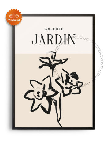 Galerie Jardin minimal black and white poster