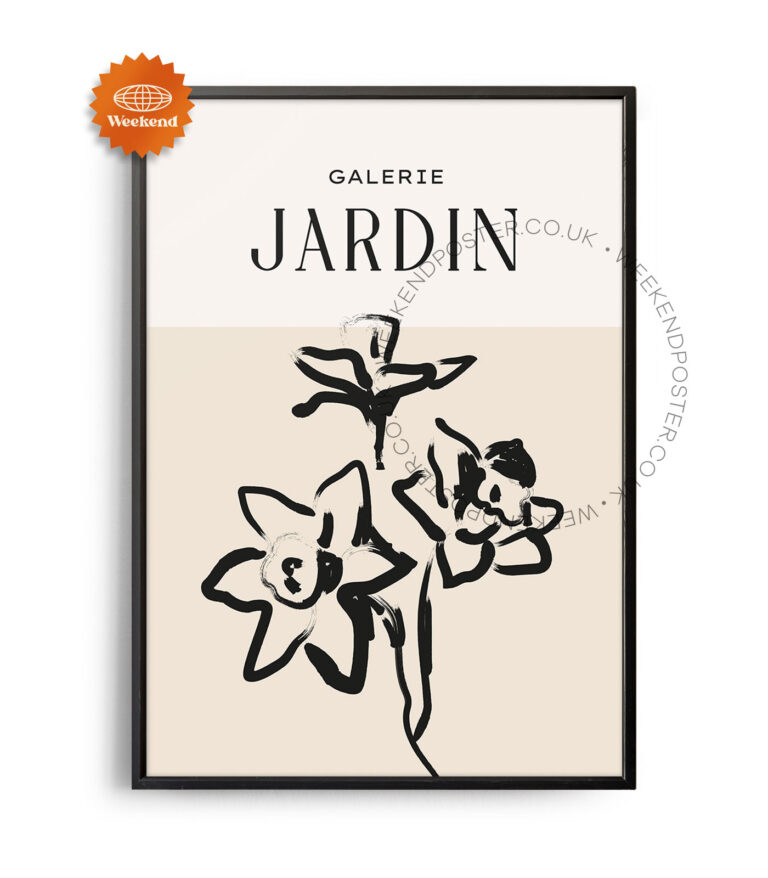 Galerie Jardin minimal black and white poster