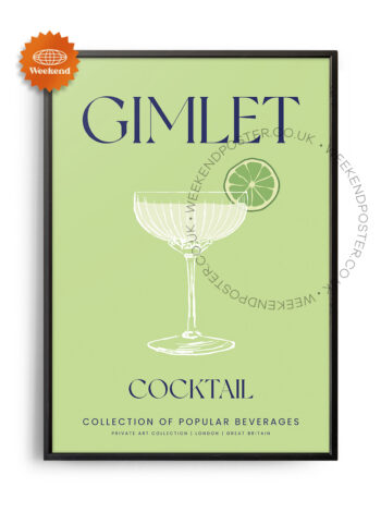 Gimlet colorful cocktail poster