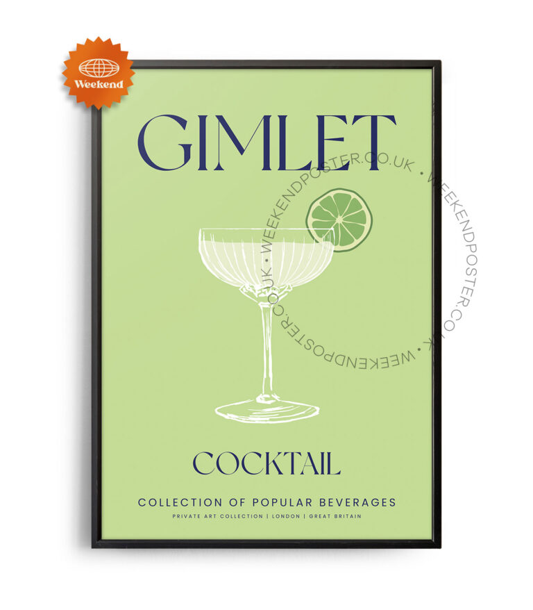 Gimlet colorful cocktail poster
