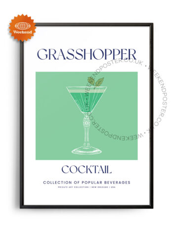 Grasshopper colorful cocktail poster