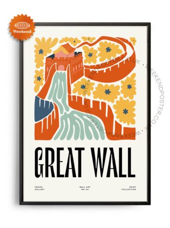 Great Wall China landmark poster