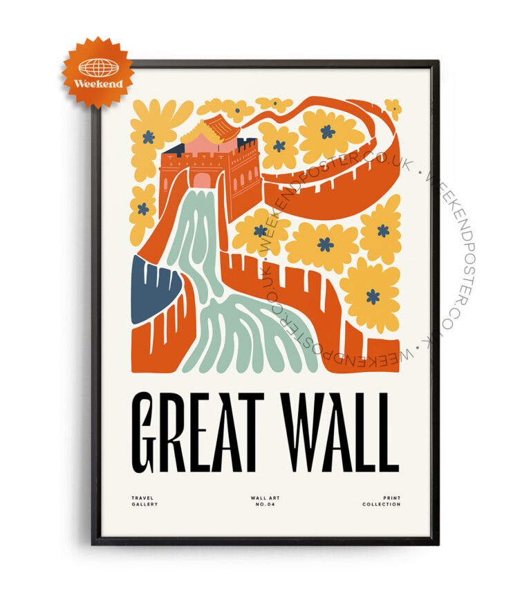 Great Wall China landmark poster