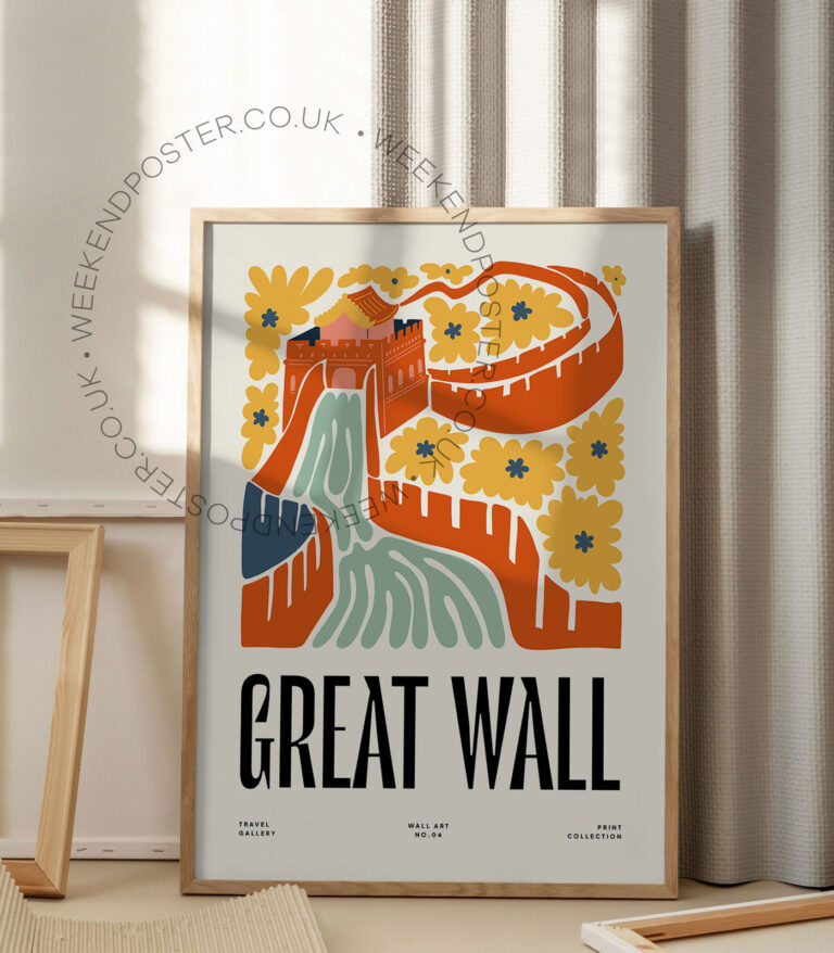 Great Wall China landmark poster