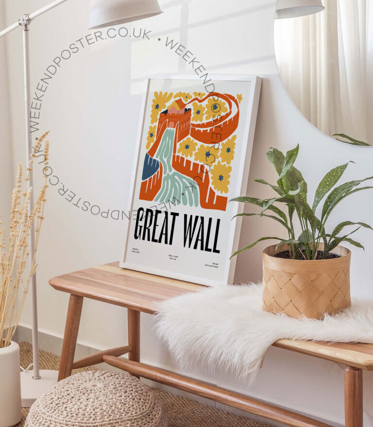 Great Wall China landmark poster