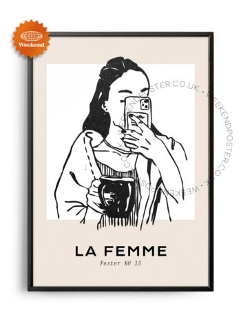 La Femme minimal black and white poster