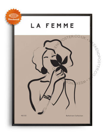La Femme minimal black and white poster
