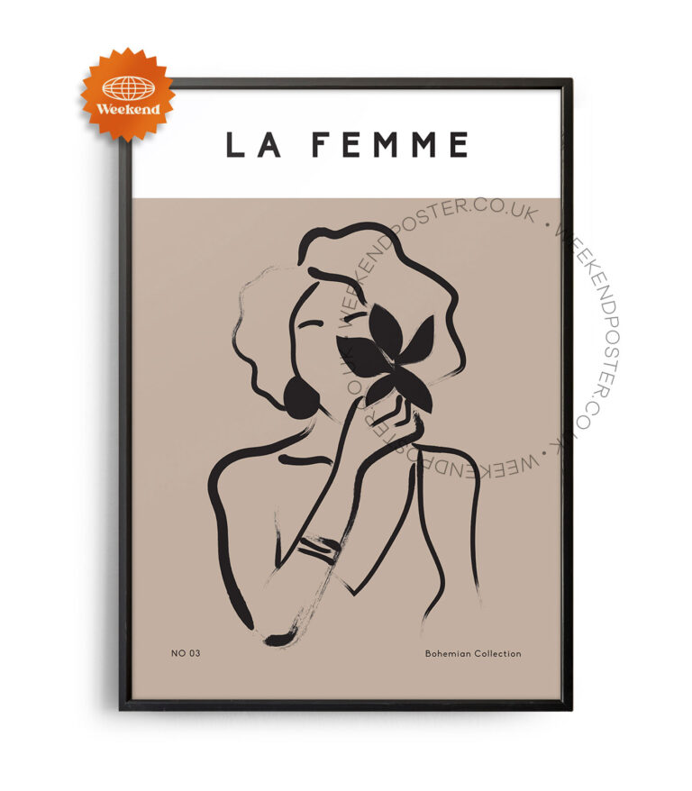 La Femme minimal black and white poster