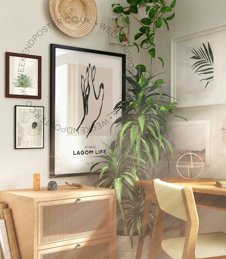 Woman Hand minimal black and white poster