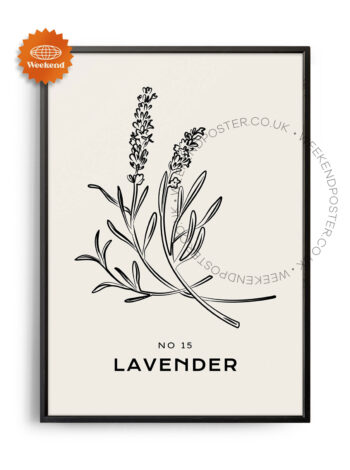 Lavender minimal black and white poster