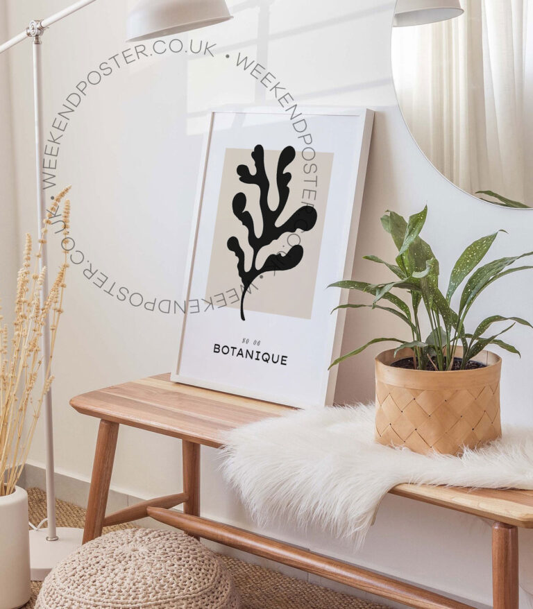 Botanique minimal black and white poster