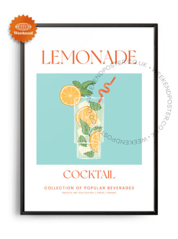 Lemonade colorful cocktail poster