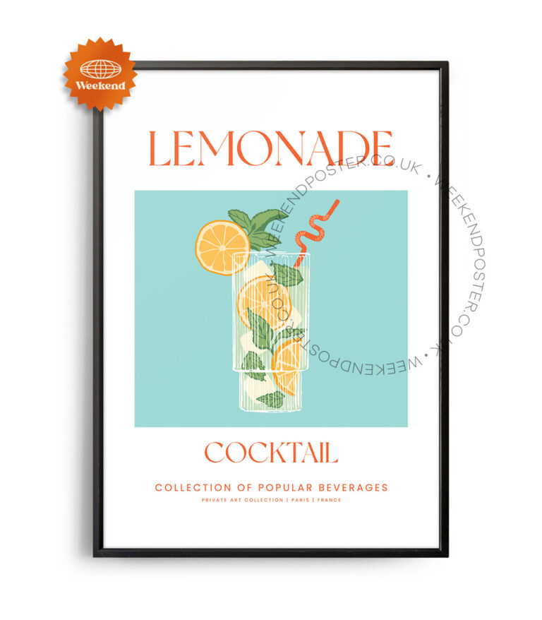 Lemonade colorful cocktail poster