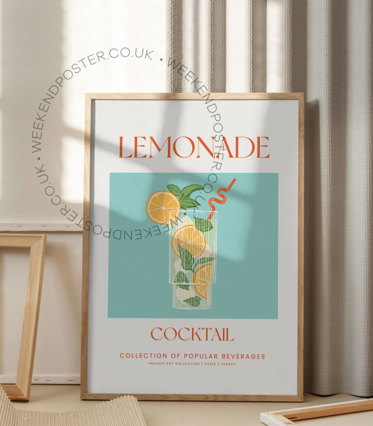 Lemonade colorful cocktail poster