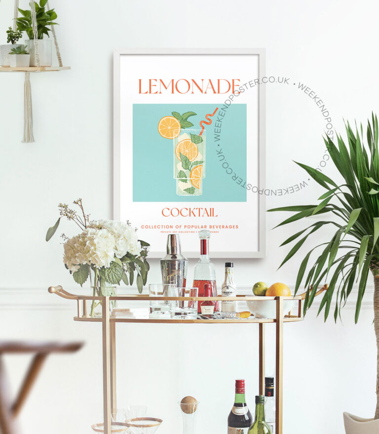 Lemonade colorful cocktail poster