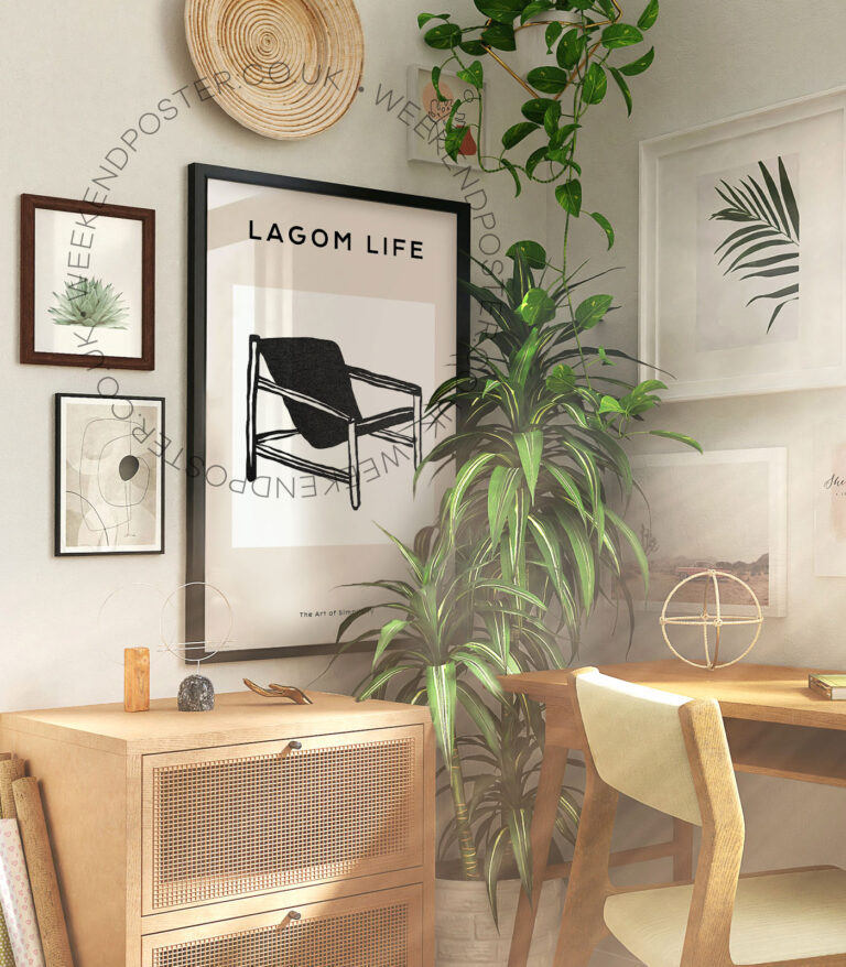 The Art of Simplicity minimal black and white poster