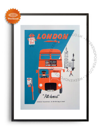 London Bus vintage poster