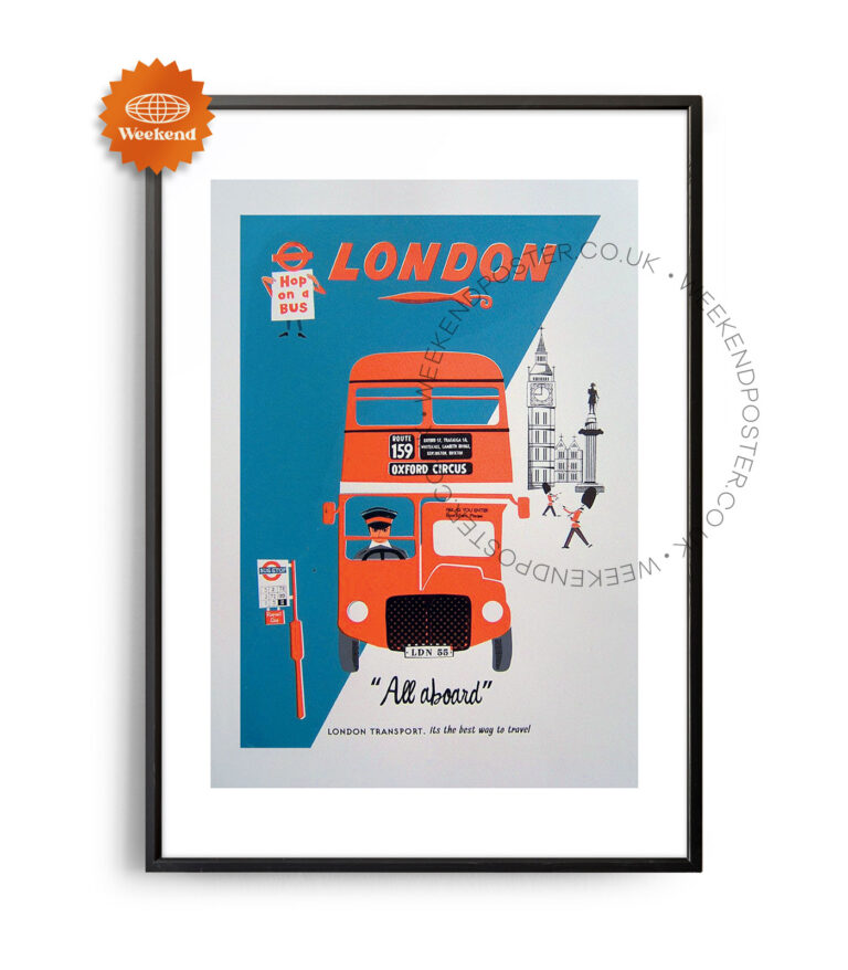London Bus vintage poster