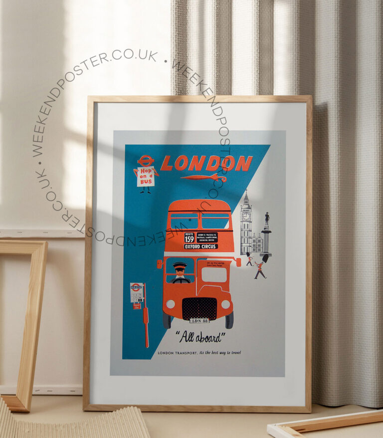 London Bus vintage poster