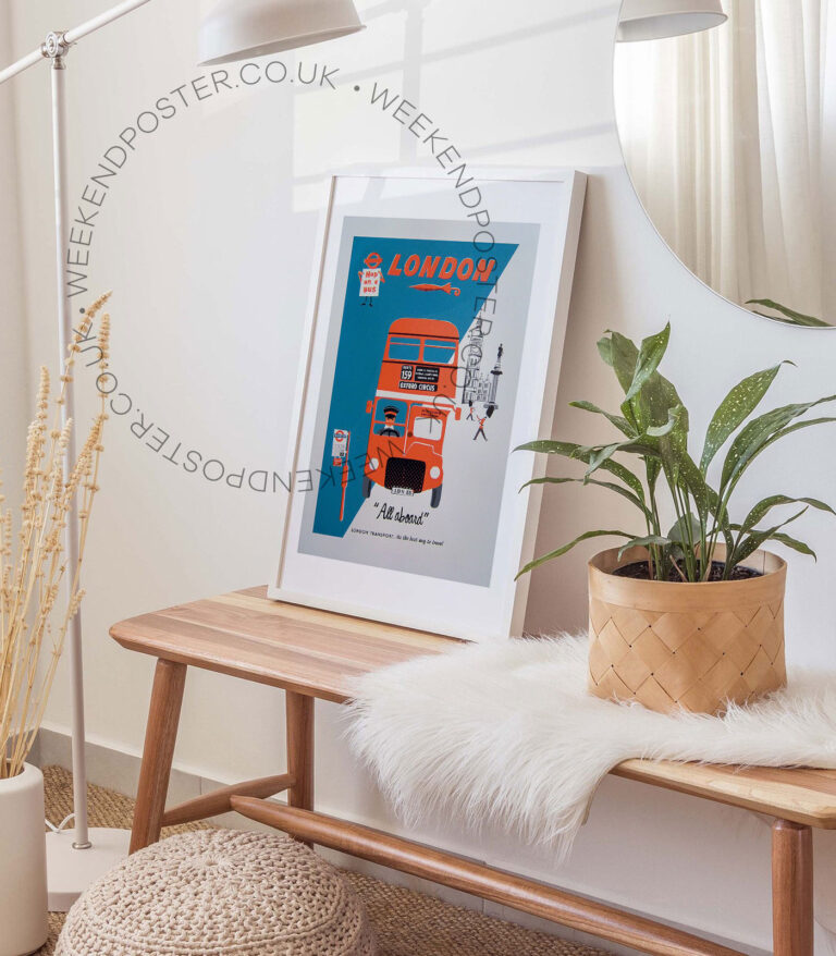 London Bus vintage poster