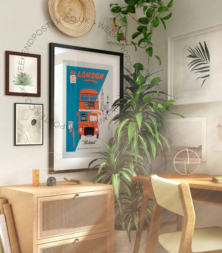 London Bus vintage poster