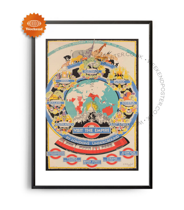 London Underground Visit The Empire vintage poster