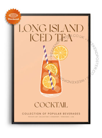 Long Island Iced Tea colorful cocktail poster