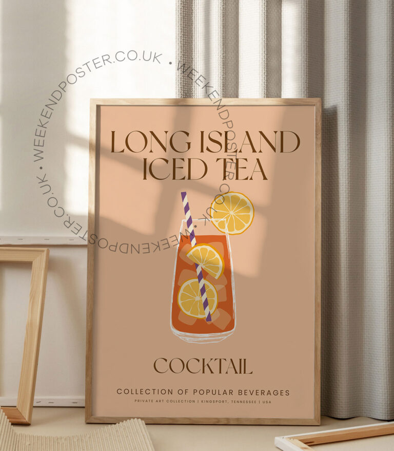 Long Island Iced Tea colorful cocktail poster
