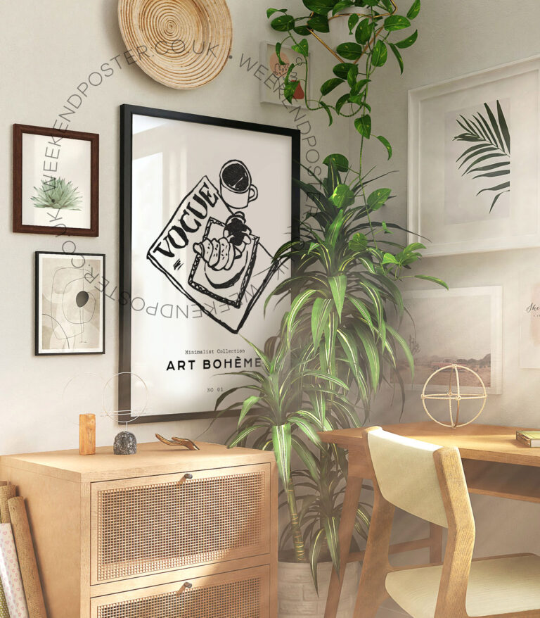 Vogue Magazine minimal black and white poster