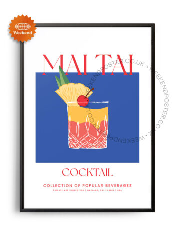 Mai Tai colorful cocktail poster