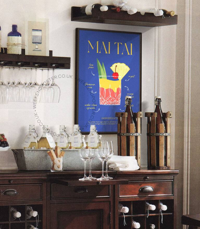 Mai Tai colorful cocktail poster