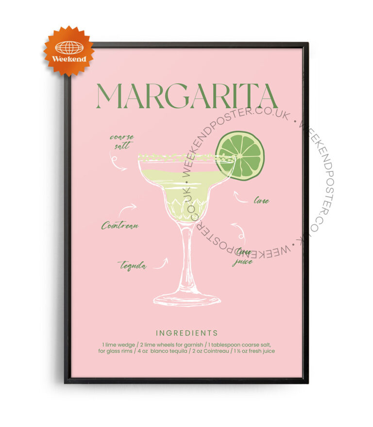 Margarita colorful cocktail poster