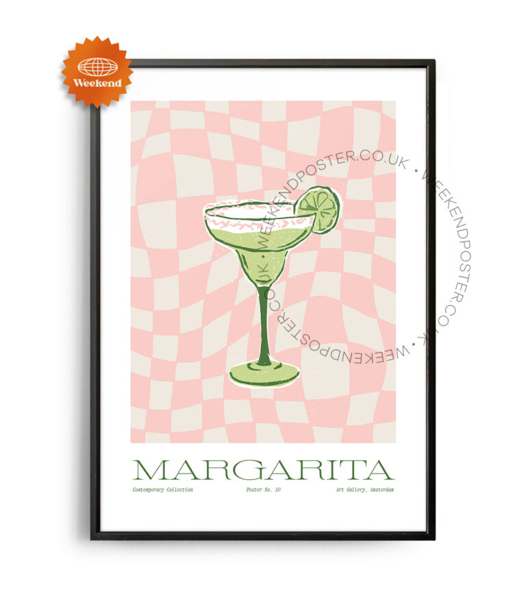 Margarita colorful cocktail poster