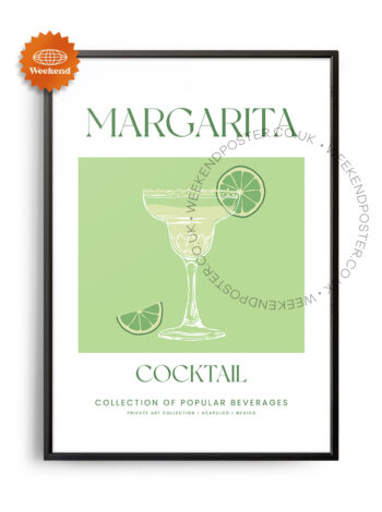 Margarita colorful cocktail poster