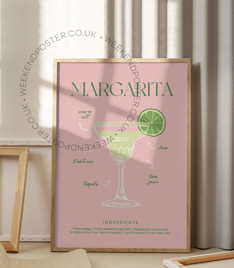 Margarita colorful cocktail poster