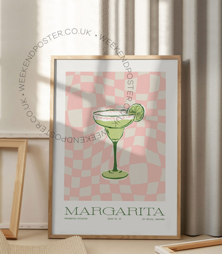 Margarita colorful cocktail poster