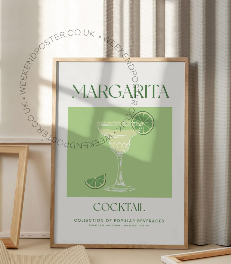 Margarita colorful cocktail poster