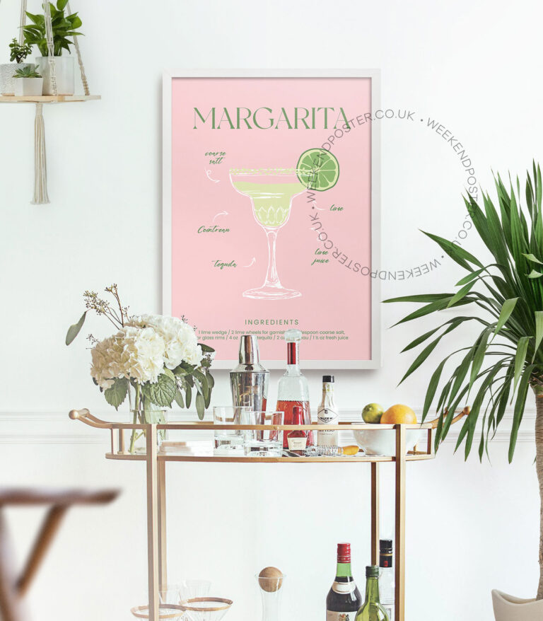 Margarita colorful cocktail poster