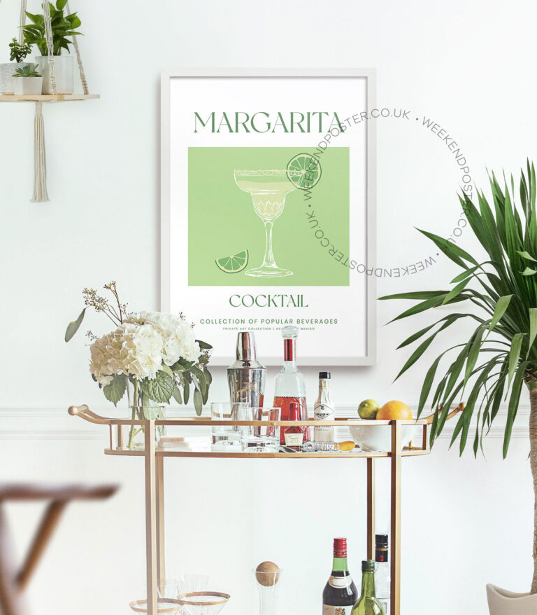 Margarita colorful cocktail poster
