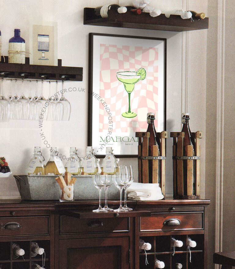 Margarita colorful cocktail poster