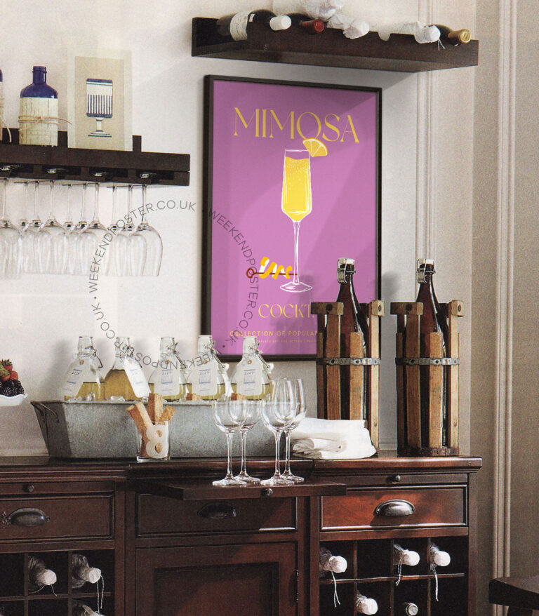 Mimosa colorful cocktail poster