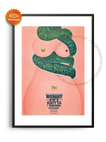 Naked Woman Body With Snake vintage poster