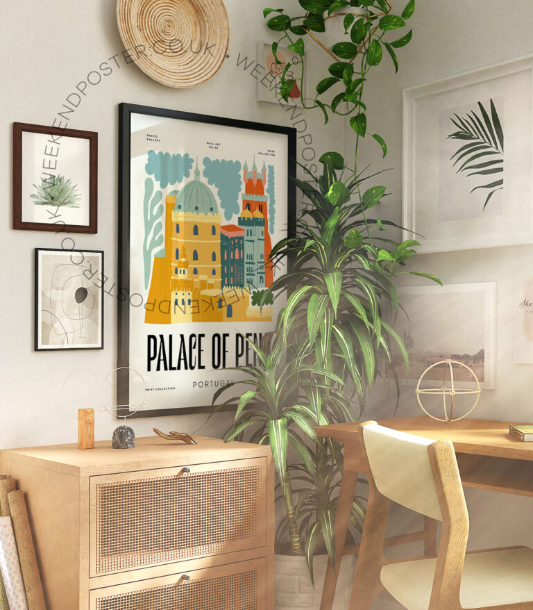 Palace of Pena Portugal landmark poster