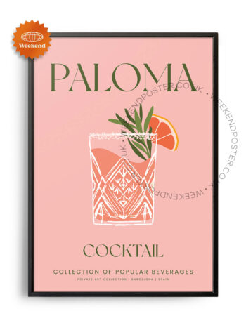 Paloma colorful cocktail poster