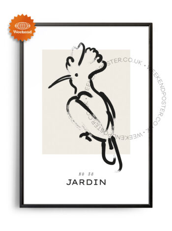 Parrot minimal black and white poster