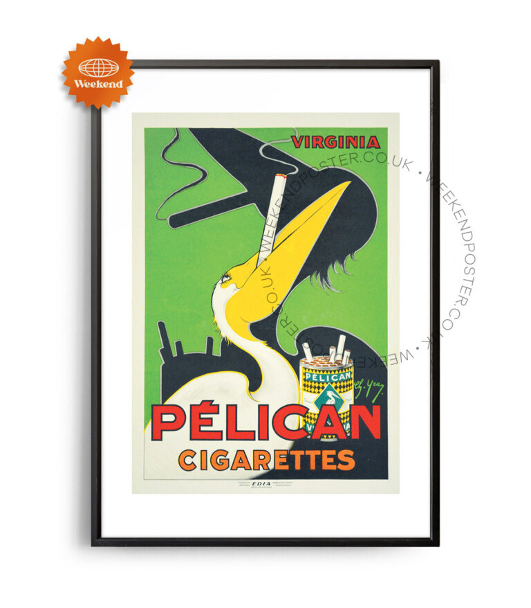 Pelican Cigarettes vintage poster