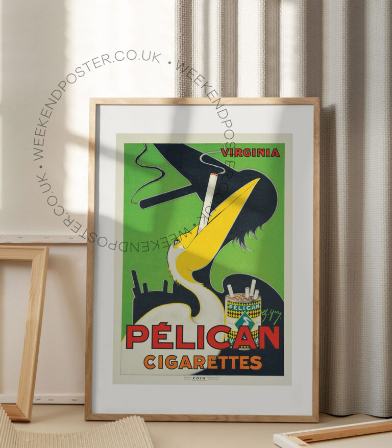 Pelican Cigarettes vintage poster
