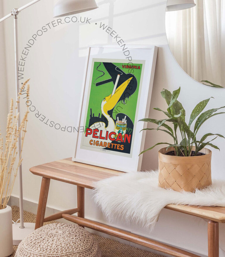 Pelican Cigarettes vintage poster